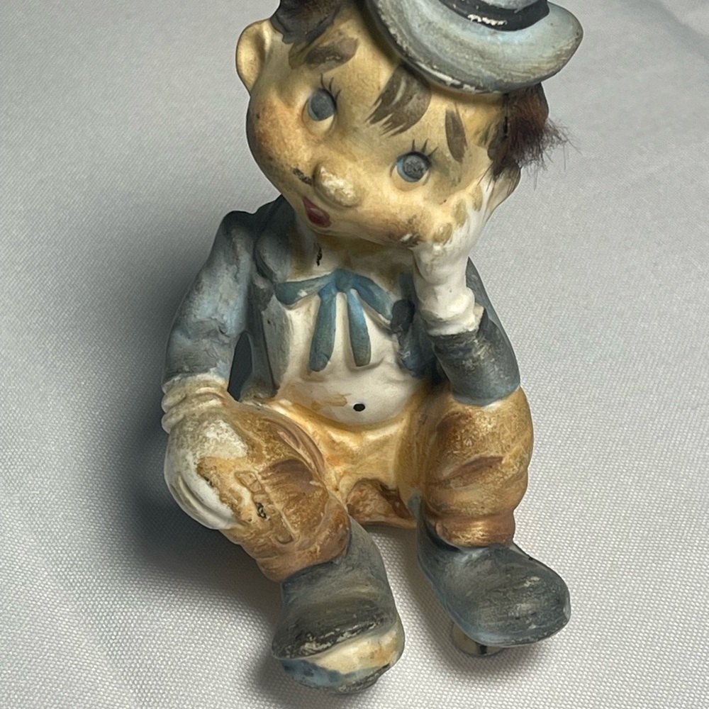 Vintage Japan Boy Figurine Ceramic Mid Century Hand Painted Collectible decor